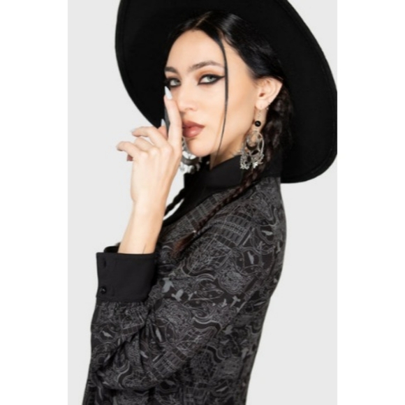 Killstar Black Patterned Dress - Picture 4 of 6